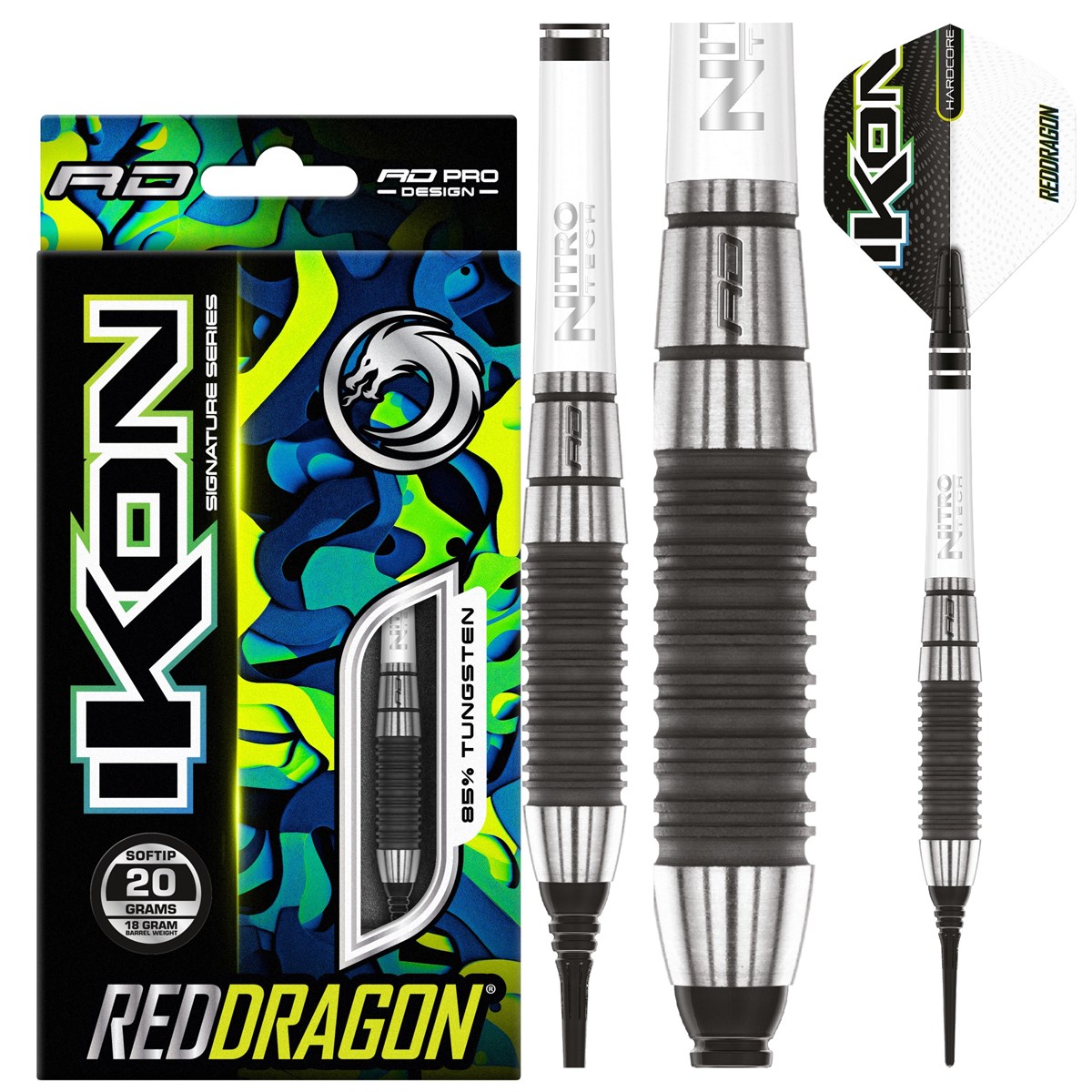 Red Dragon Ikon 1.2 85% Tungsten Soft Tip Darts (18 grams)