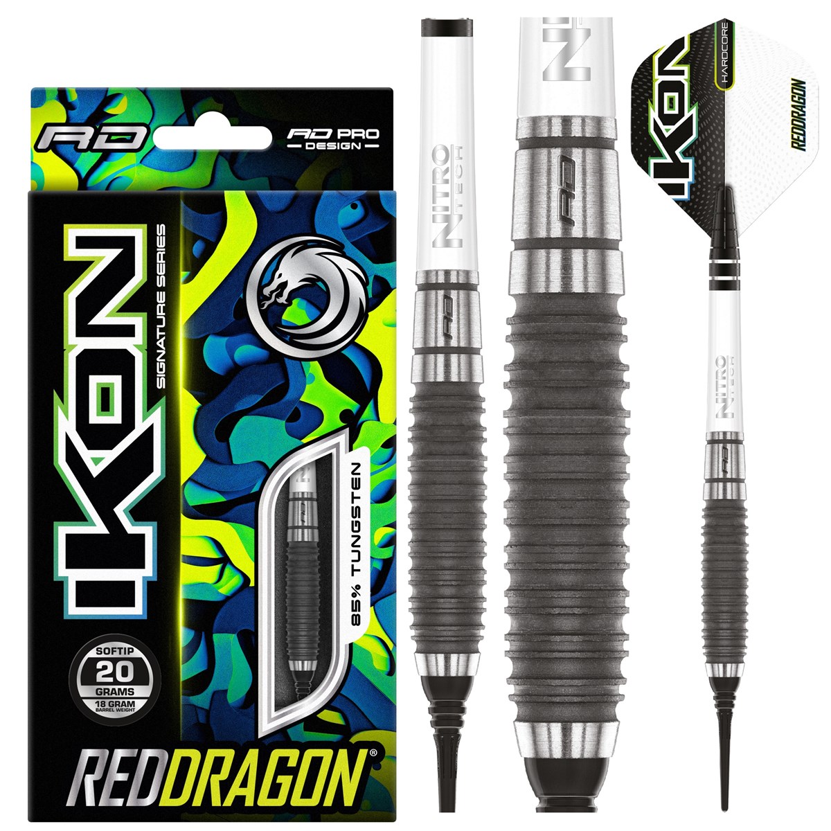 Red Dragon Ikon 1.3 85% Tungsten Soft Tip Darts (18 grams)