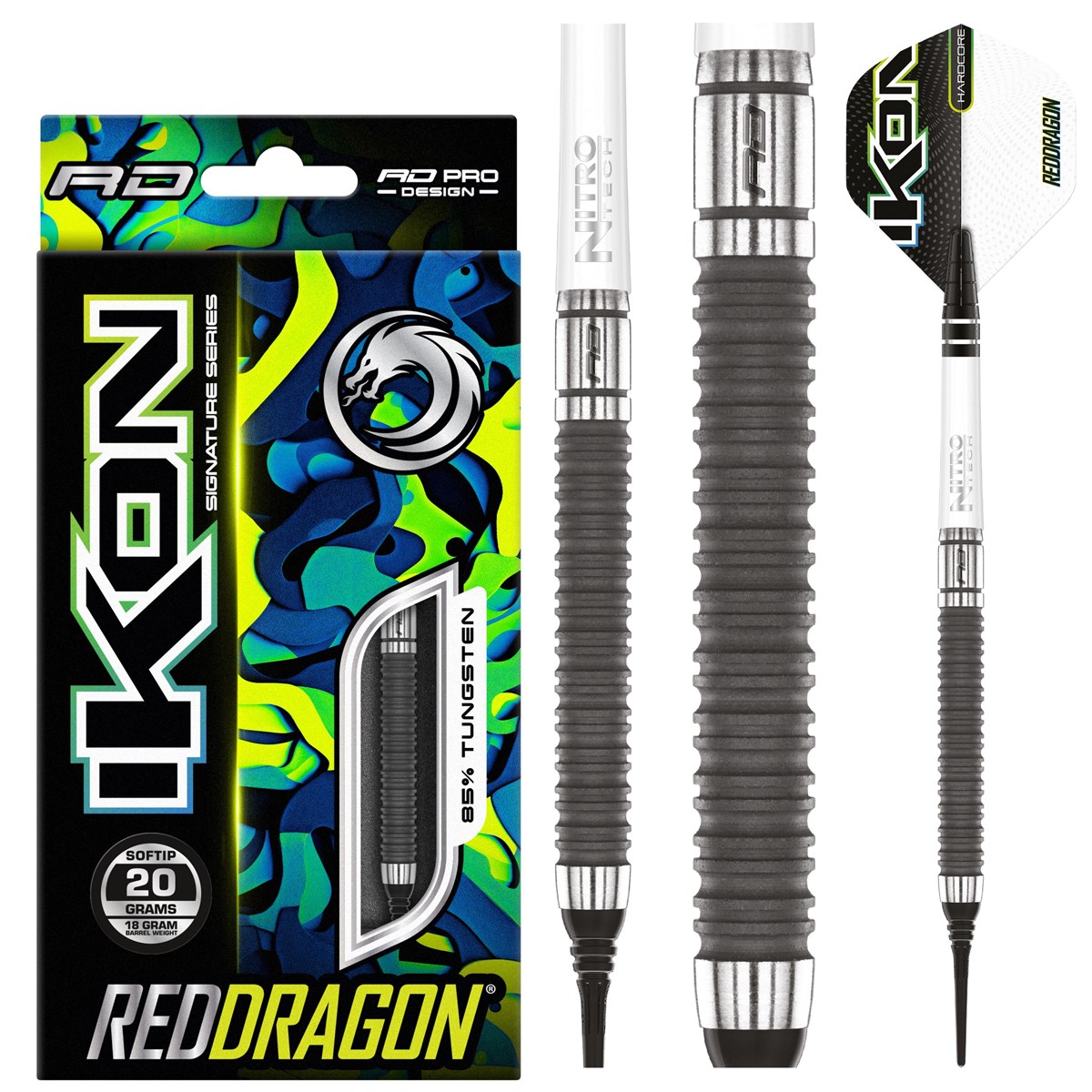 Red Dragon Ikon 1.4 85% Tungsten Soft Tip Darts (18 grams)