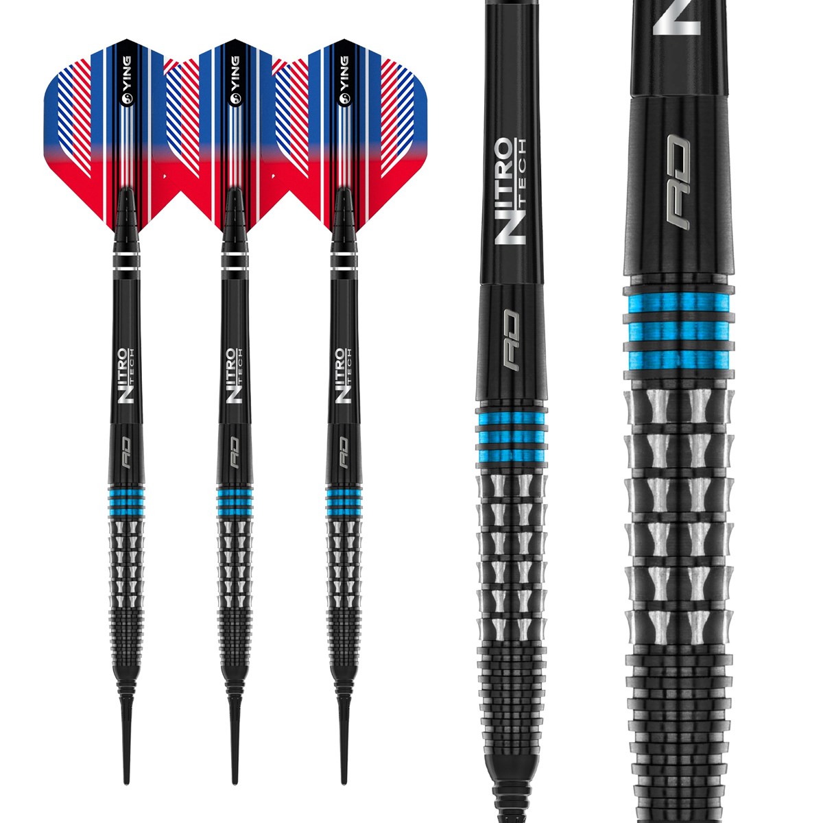 Red Dragon Vengeance Blue 90% Tungsten Soft Tip Darts (18 grams)