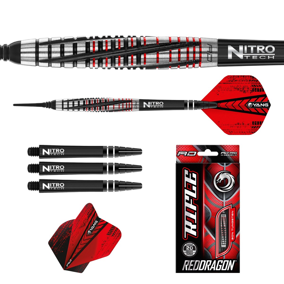 Red Dragon Rifle 90% Tungsten Soft Tip Darts (18 grams)