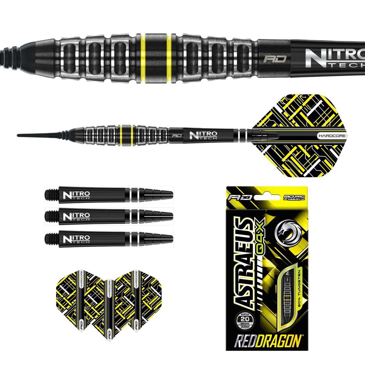 Red Dragon Astraeus Q4X Torpedo 90% Tungsten Soft Tip Darts (18 grams)