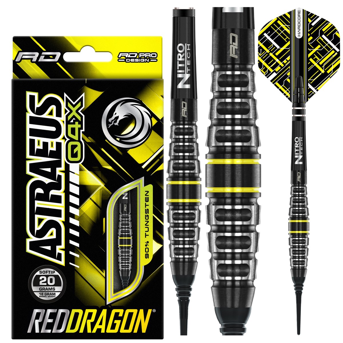Red Dragon Astraeus Q4X Torpedo 90% Tungsten Soft Tip Darts (18 grams)