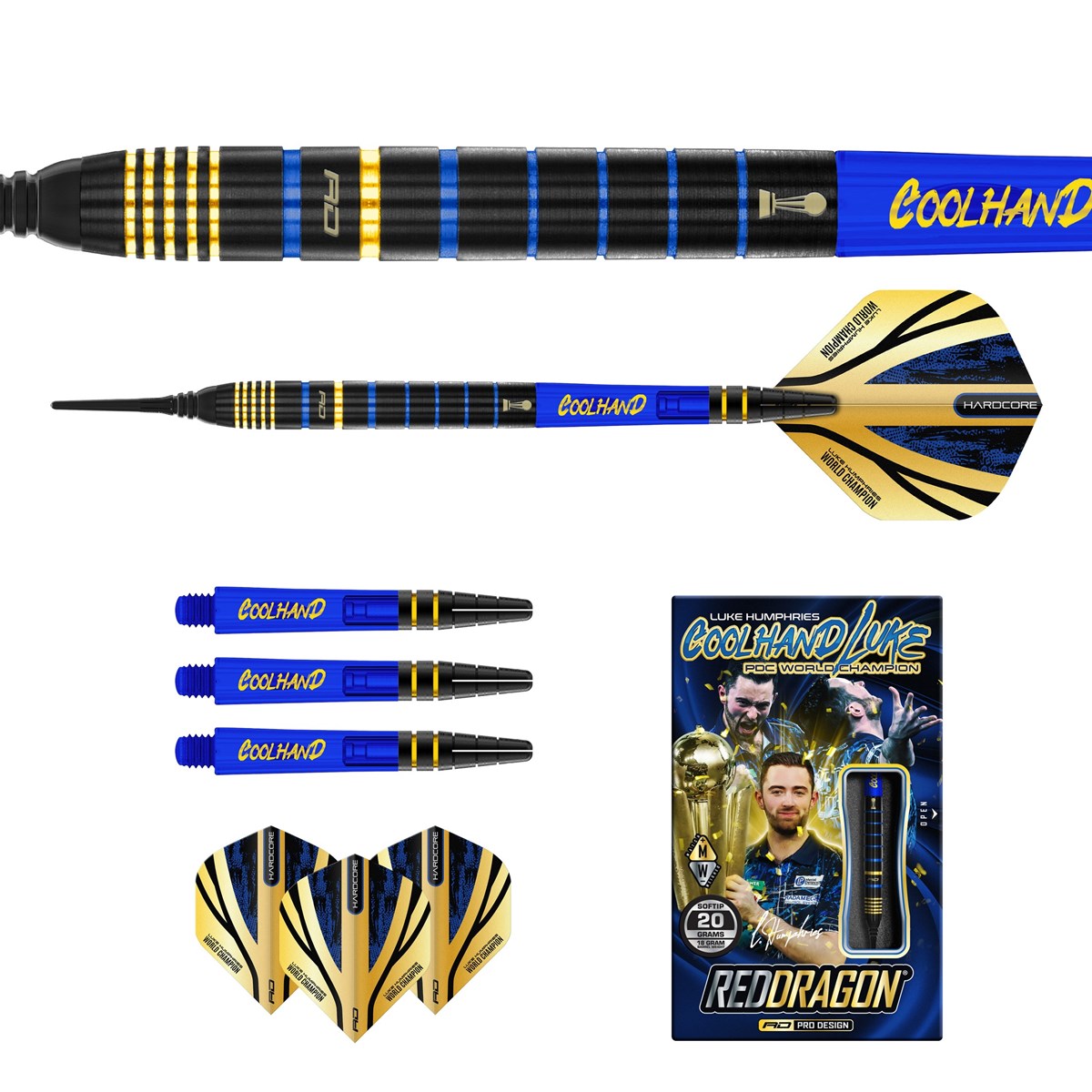 Red Dragon Luke Humphries TX4 Avenger 90% Tungsten Soft Tip Darts (18 grams)
