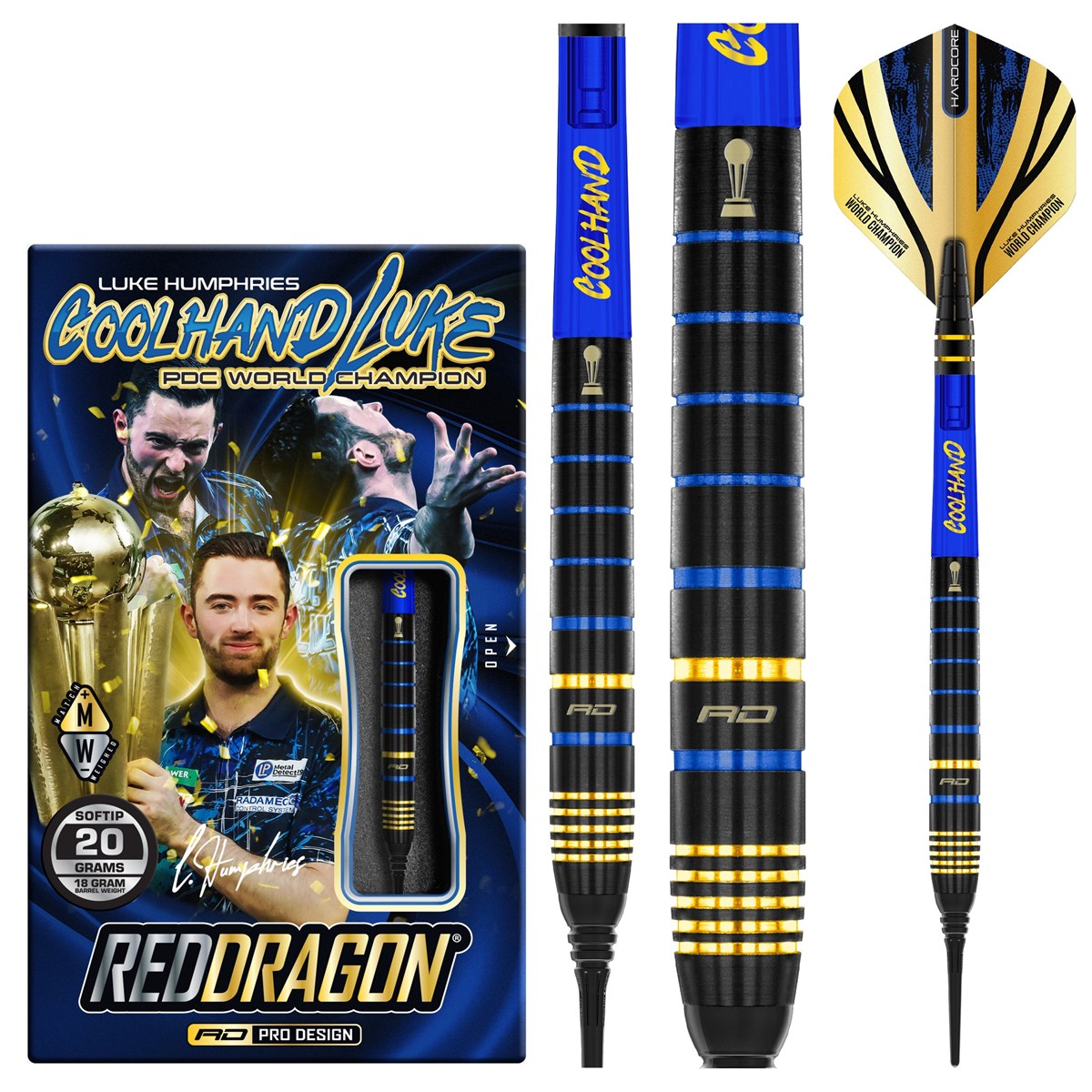 Red Dragon Luke Humphries TX4 Avenger 90% Tungsten Soft Tip Darts (18 grams)