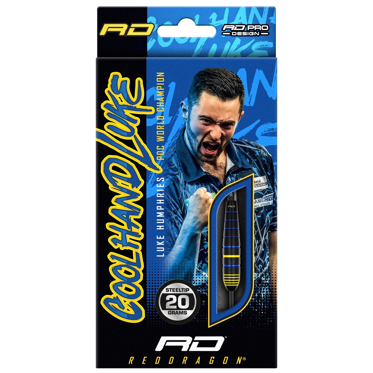 Red Dragon Luke Humphries World Champion Brass Steel Tip Darts (20 grams)