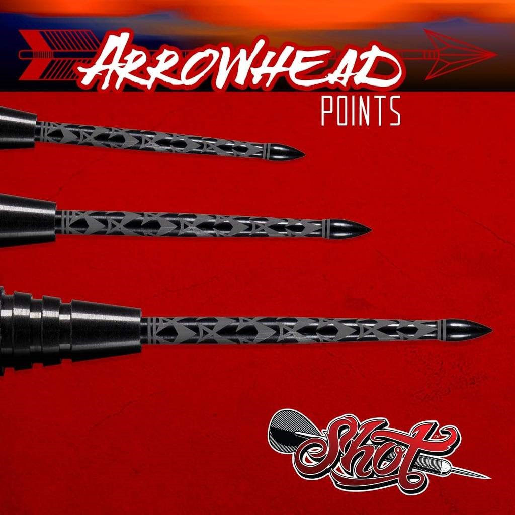 Shot Arrowhead Steel Tip Points - (38mm)