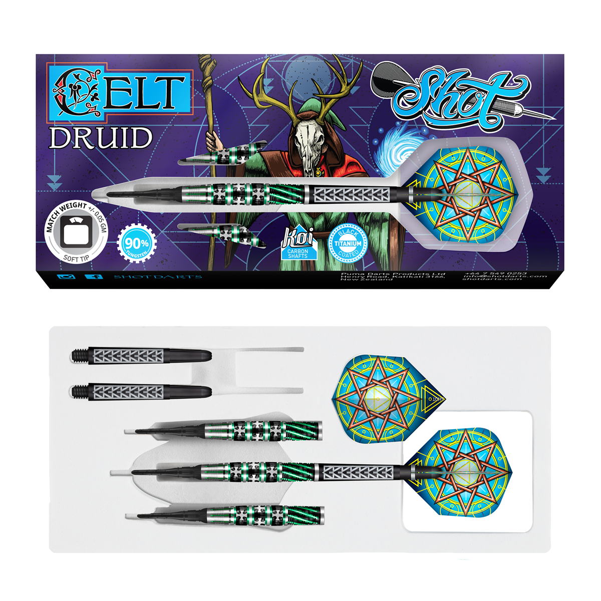 Shot Celt Druid 90% Tungsten Soft Tip Dart 18 grams