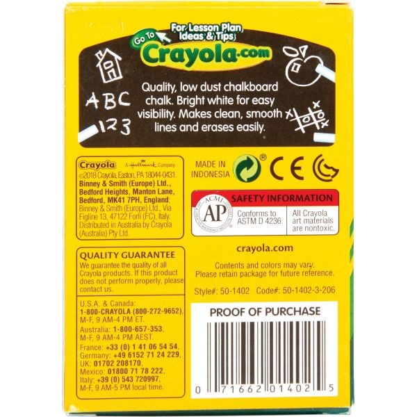 Crayola Nontoxic Anti-Dust Chalk