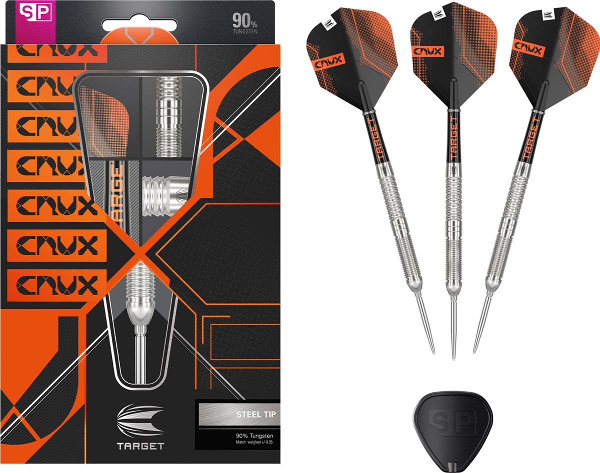 Target Darts Crux 01 90% Tungsten SP Steel Tip Darts 22 grams