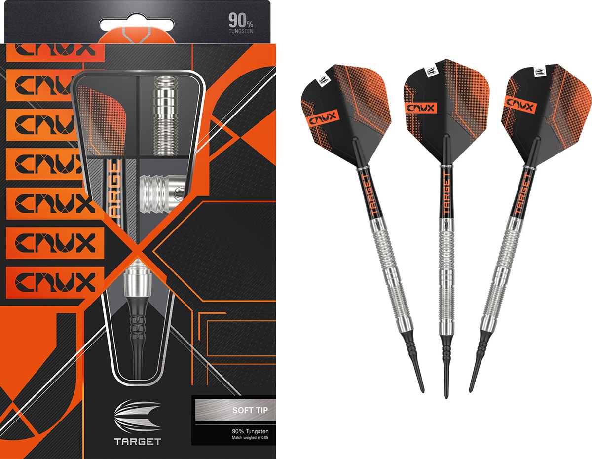 Target Darts Crux 10 90% Soft Tip Darts 18 grams
