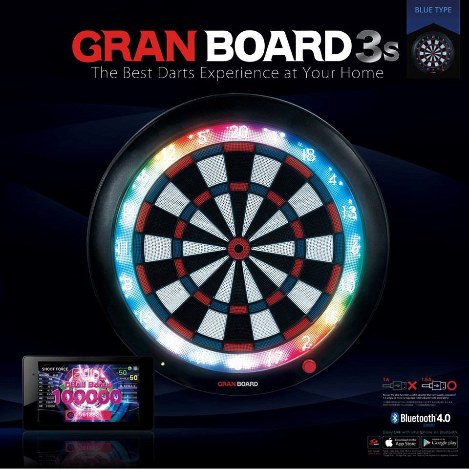 Gran Board 3S Bluetooth Electronic Dartboard - Blue