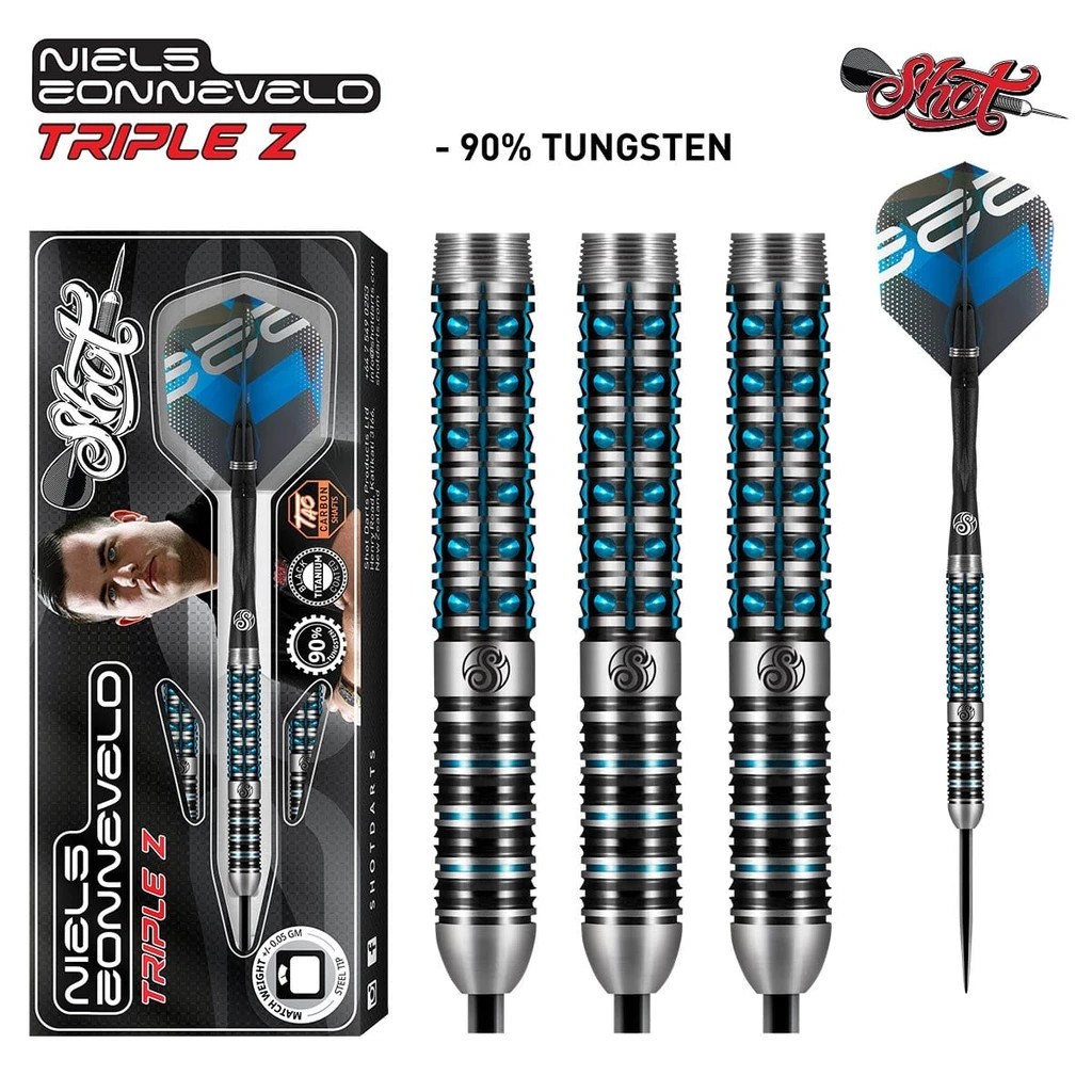 Shot Pro Series Niels Zonneveld 90% Tungsten Steel Tip Darts 23 grams