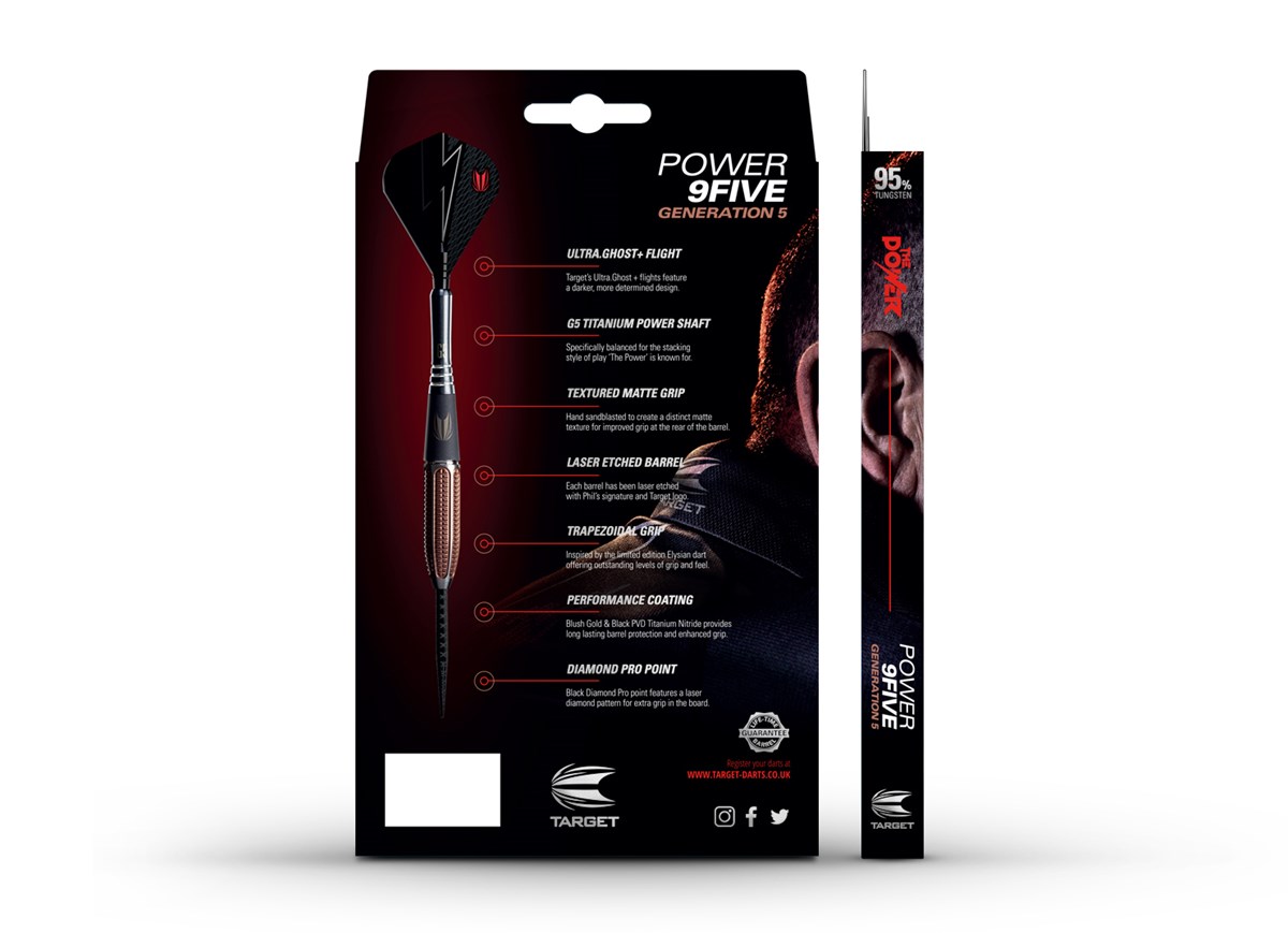 Target Darts Phil Taylor Power 9Five G5 95% Tungsten 24 grams