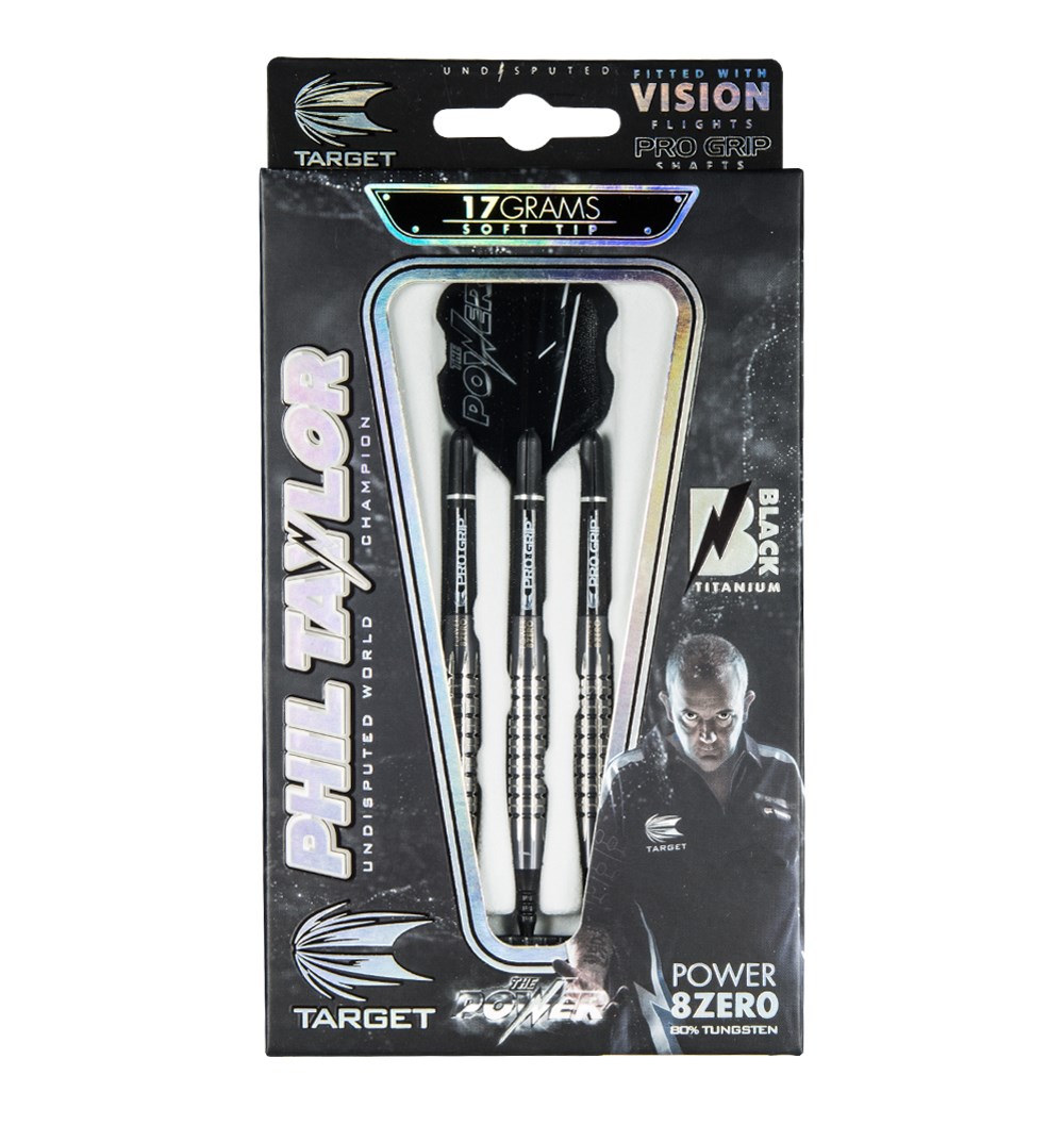 Target Darts Phil Taylor Power 8Zero Black Titanium P8Z3 80% Tungsten 18 grams