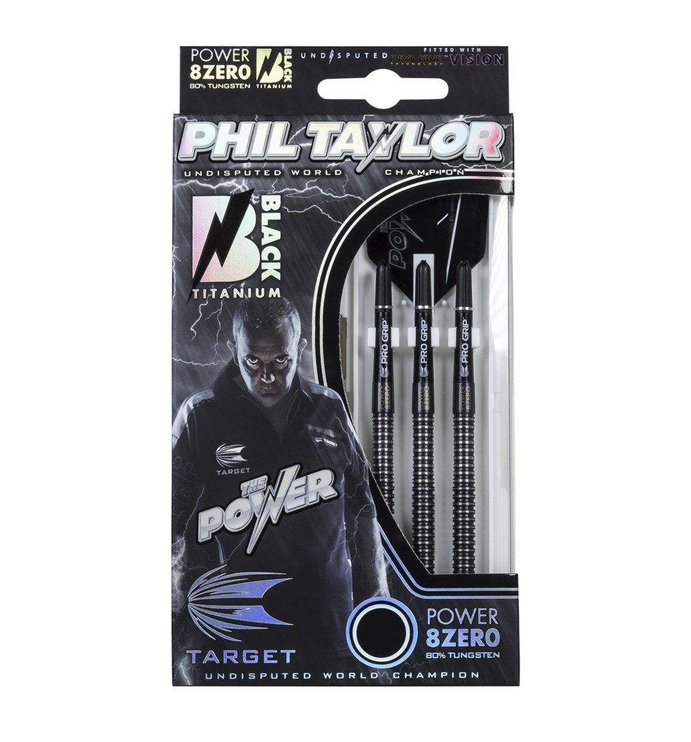 Target Darts Phil Taylor Power 8Zero Black Titanium P8Z2 80% Tungsten 19 grams