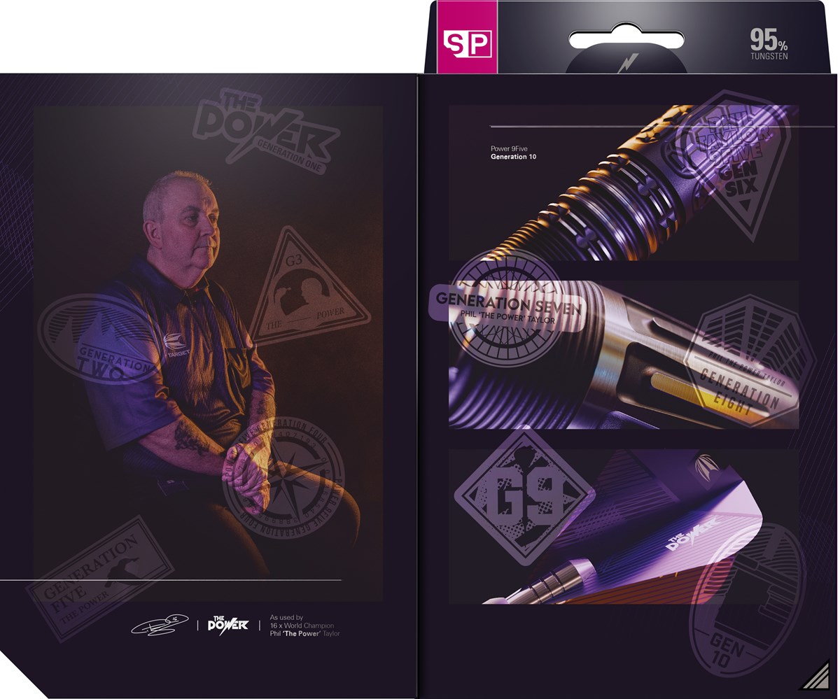 Target Darts Power 9Five G10 95% Tungsten SP Steel Tip Darts 26 grams