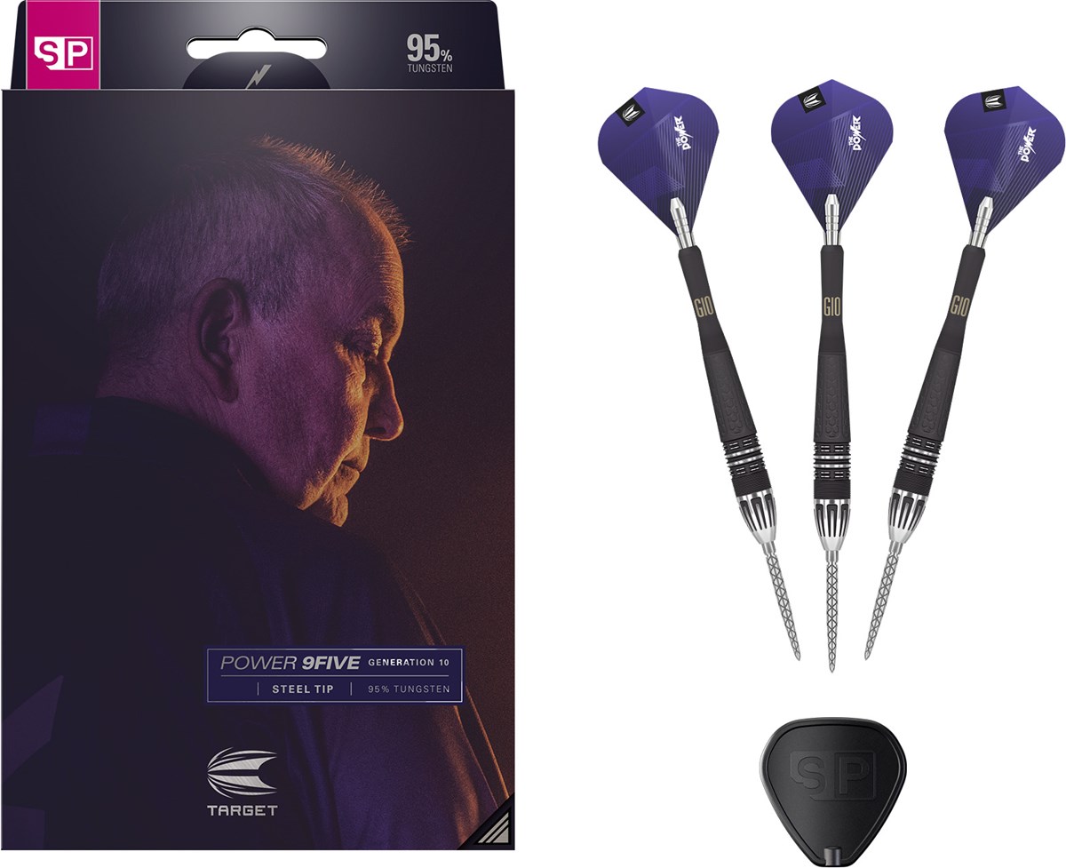 Target Darts Power 9Five G10 95% Tungsten SP Steel Tip Darts 22 grams