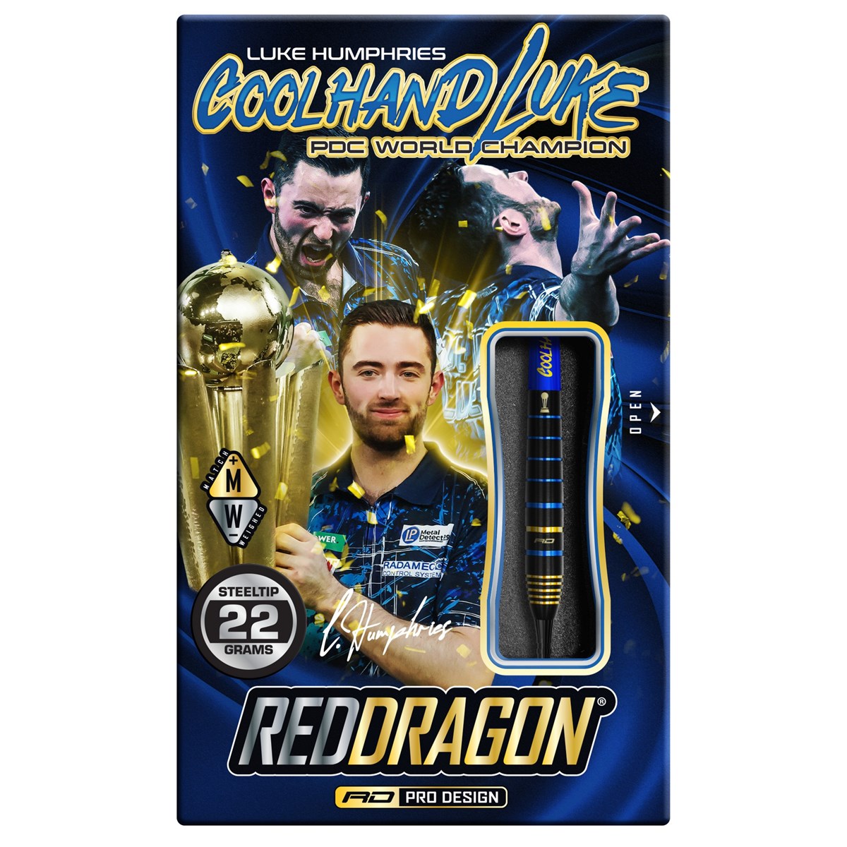 Red Dragon Luke Humphries TX4 Avenger 90% Tungsten Steel Tip Darts (22 grams)