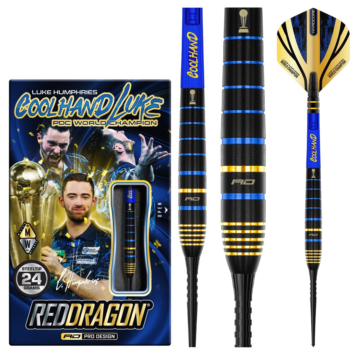 Red Dragon Luke Humphries TX4 Avenger 90% Tungsten Steel Tip Darts (24 grams)