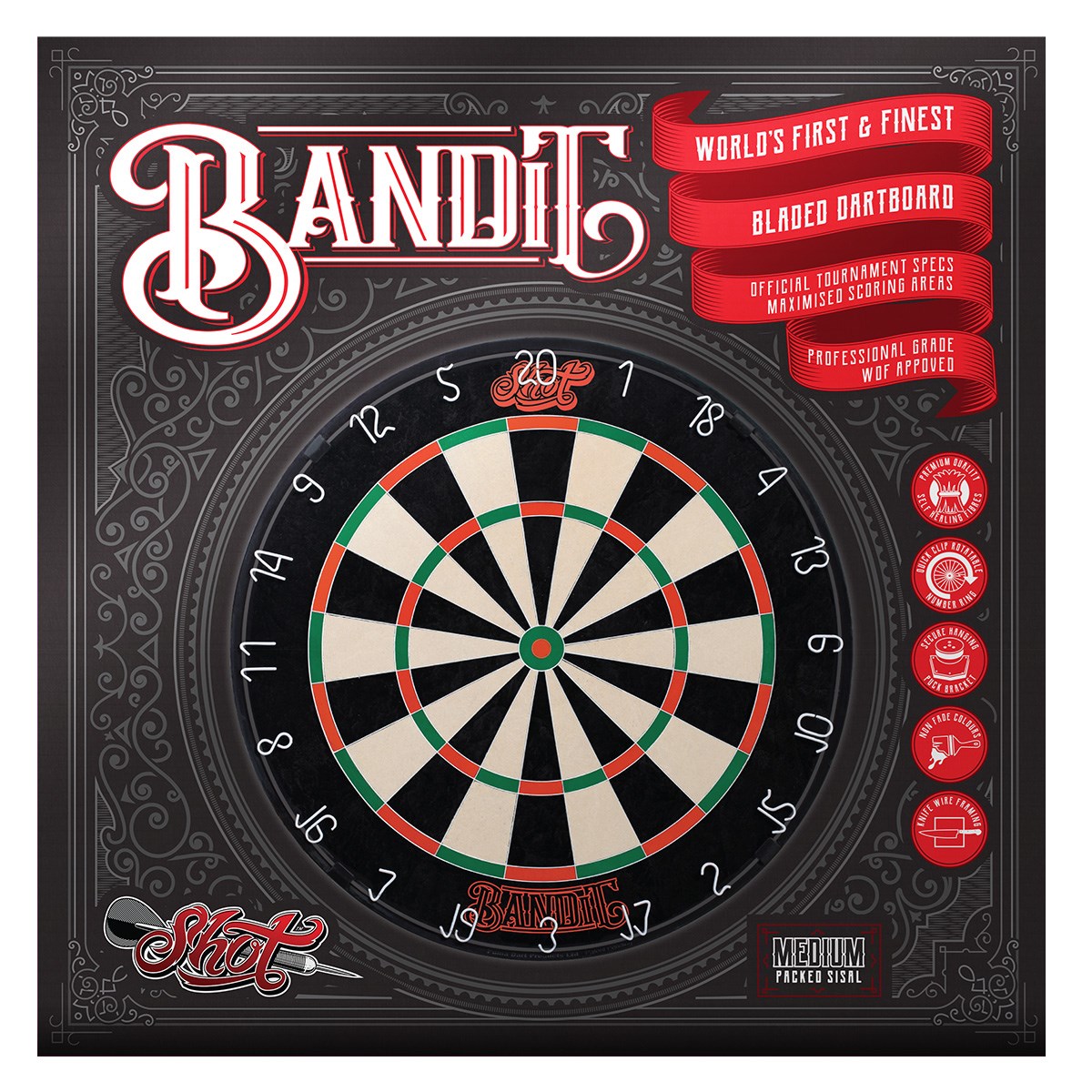 Shot Bandit Original Bristle Dartboard