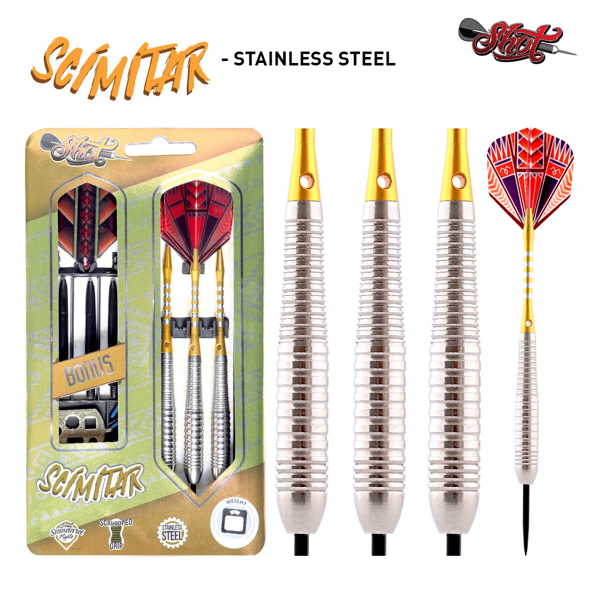 Shot Scimitar Stainless Steel Dart 24 grams