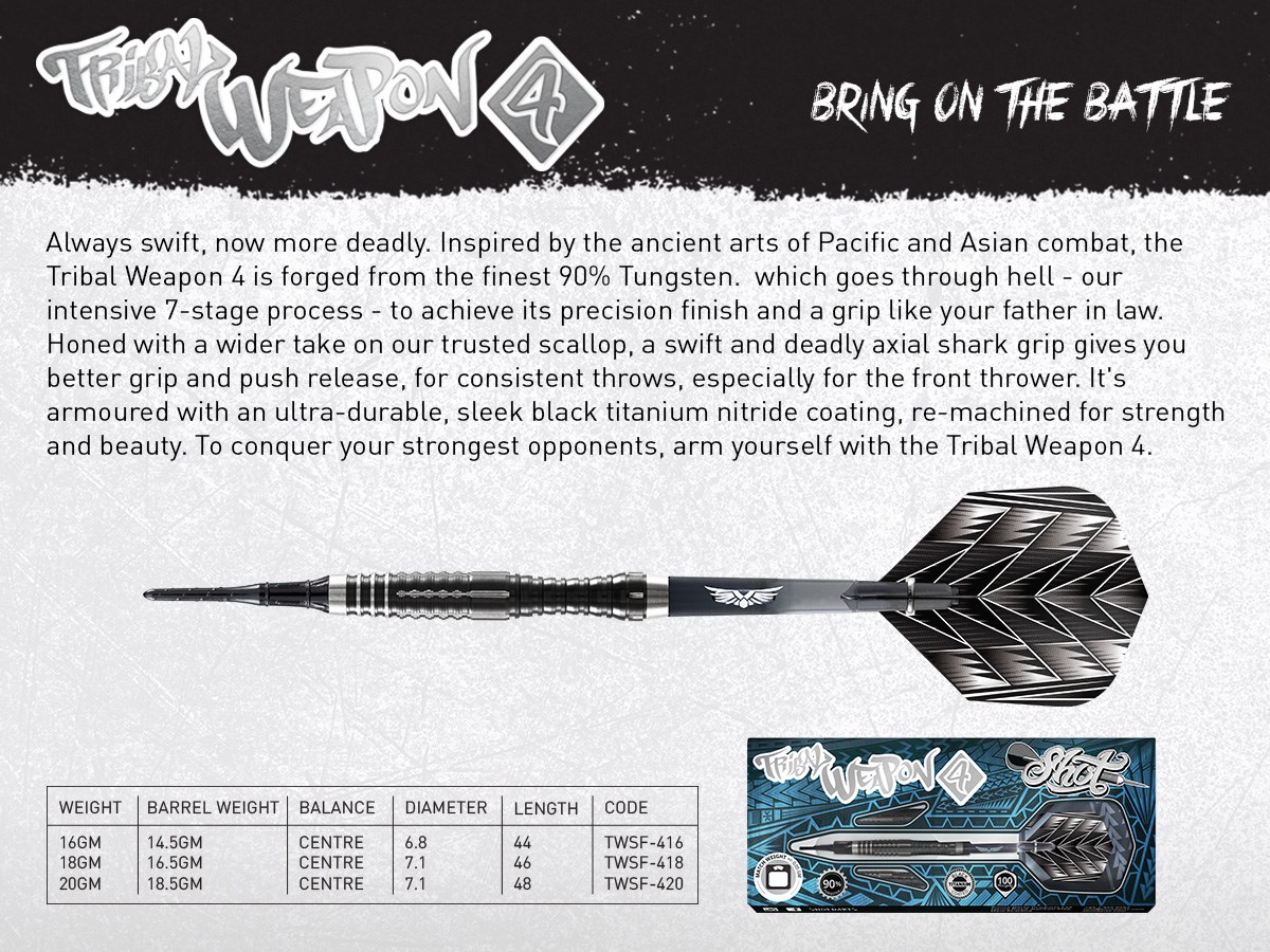 Shot Tribal Weapon 4 Series 90% Tungsten Dart 20 grams
