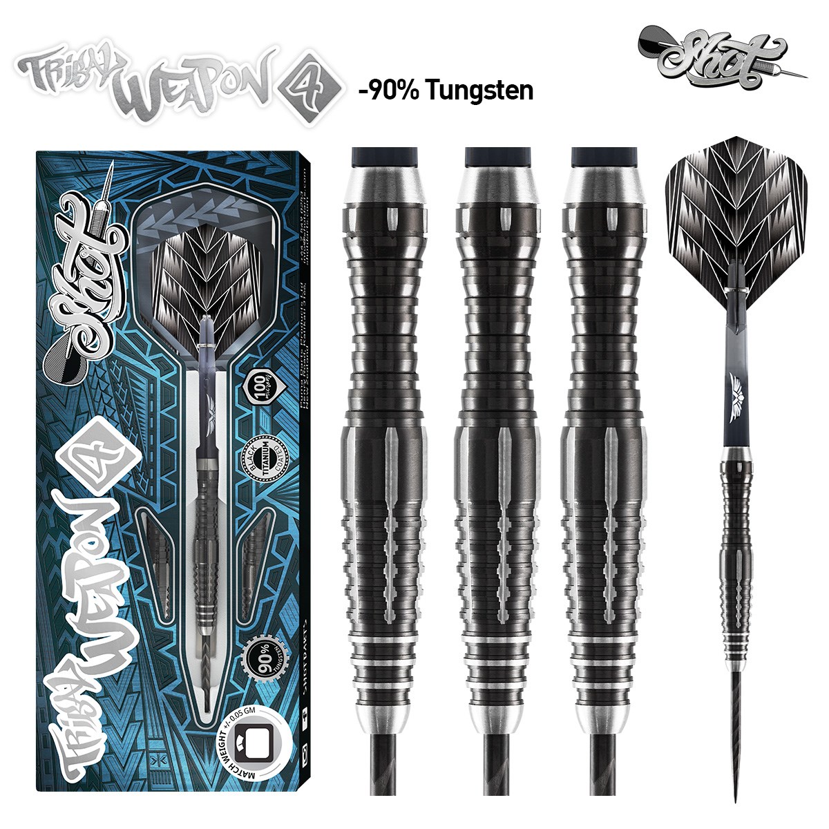 Shot Tribal Weapon 4 Series Black Titanium Dart 22 grams