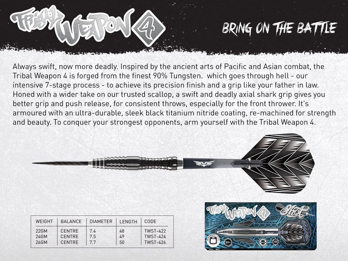 Shot Tribal Weapon 4 Series Black Titanium Dart 26 grams