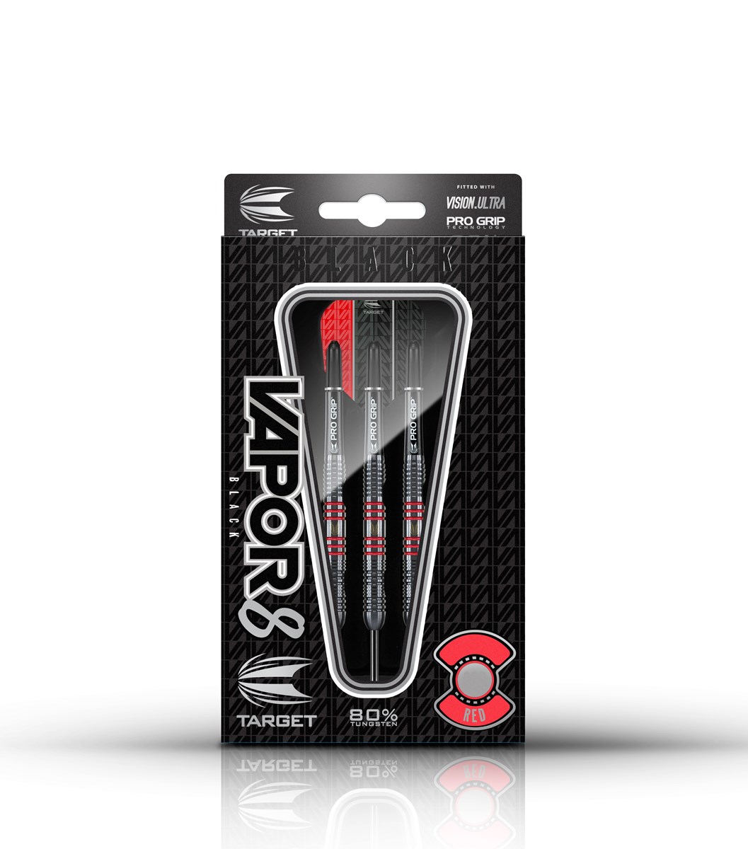 Target Darts Vapor8 Black/Red Steel 80% Tungsten 25 grams